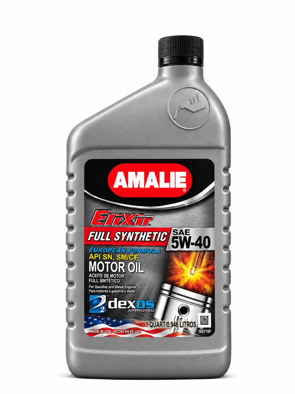 AMALIE ELIXIR 5W40. API SN. SM/CF. DEXOS 2. 12X1