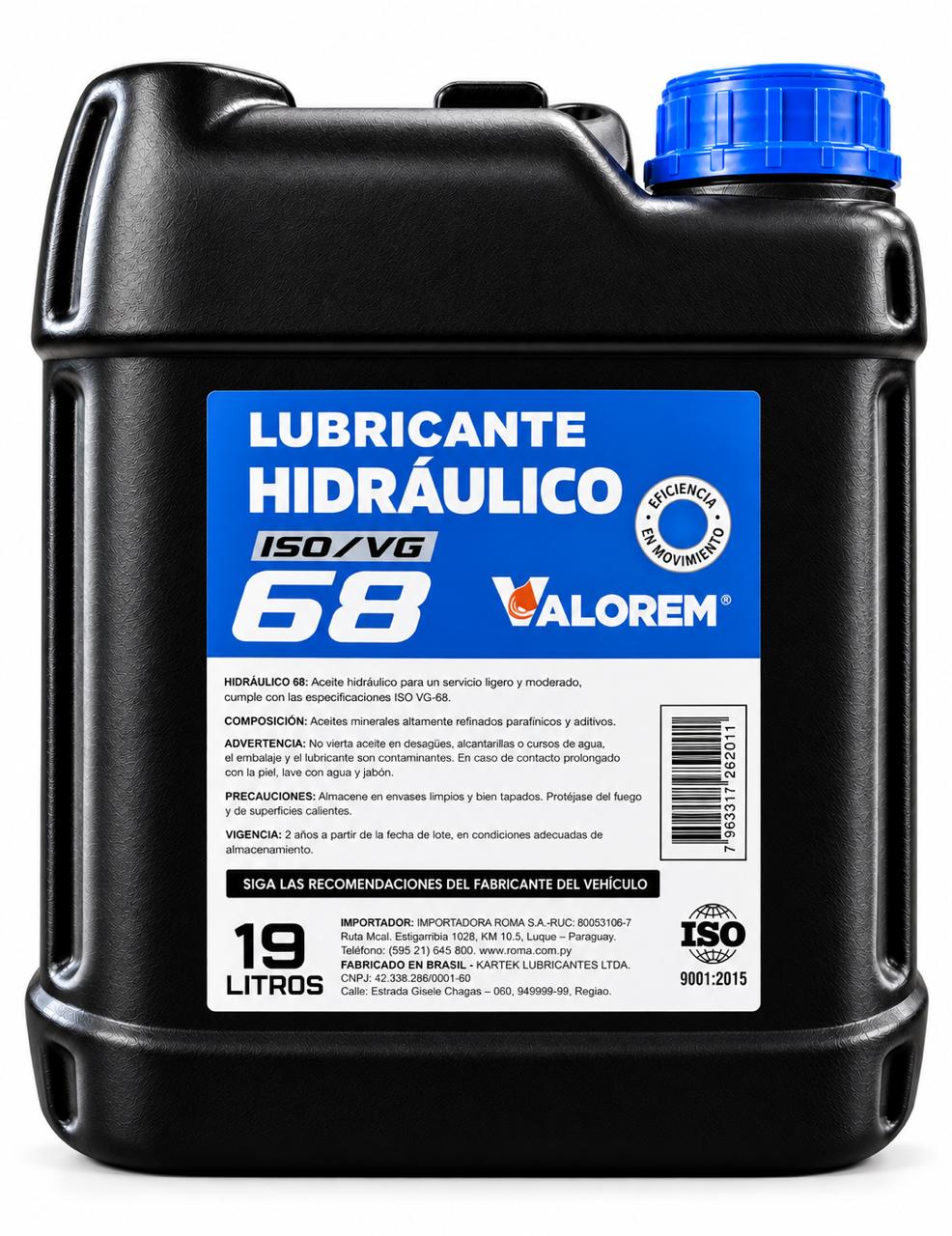 VALOREM HIDRA V 68. BIDON DE 19 LT.